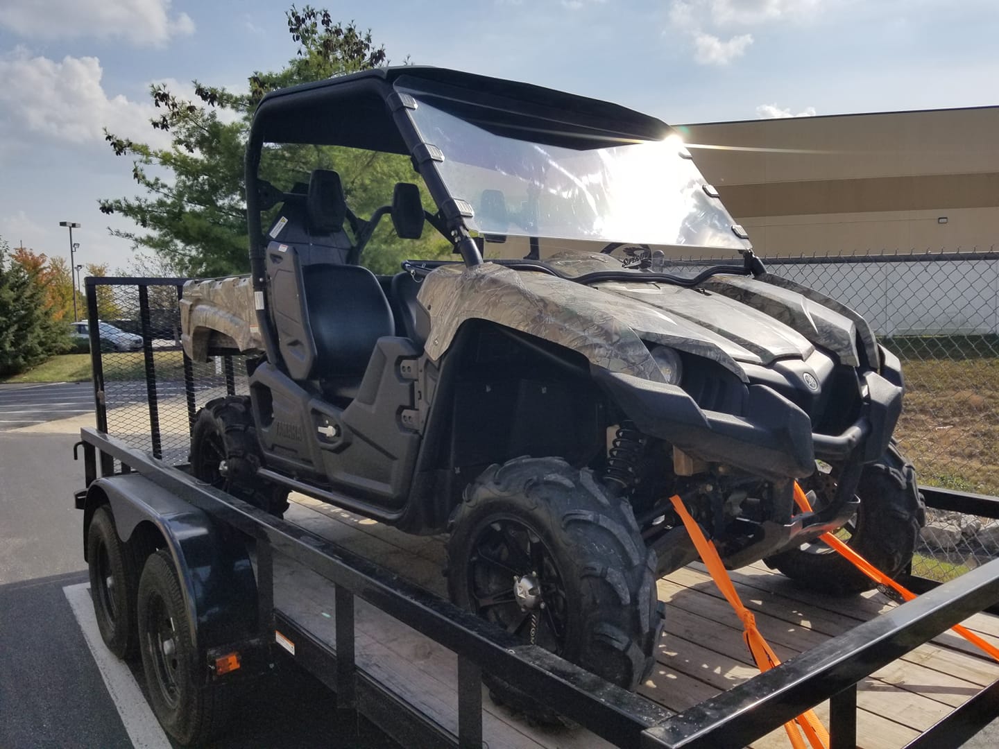 Yamaha Viking in a Flat Bed Trailer